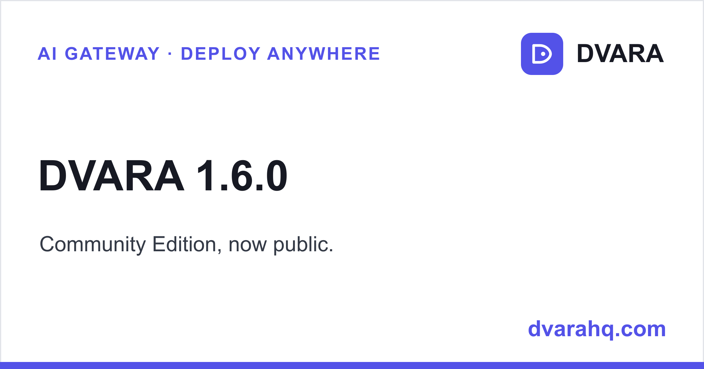 DVARA 1.6.0 — Community Edition, now public