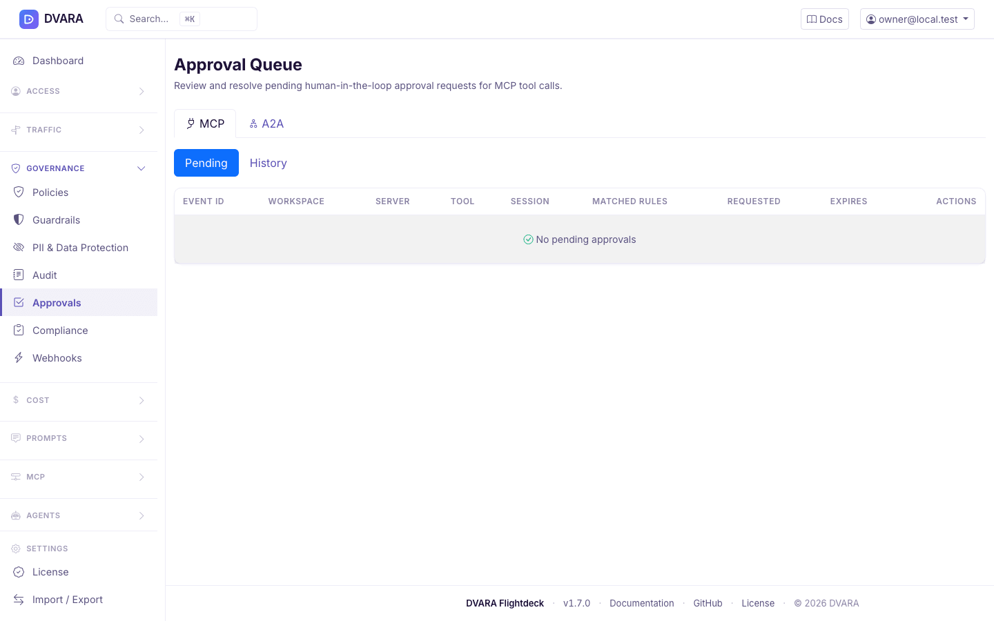 Approval queue — pending tab